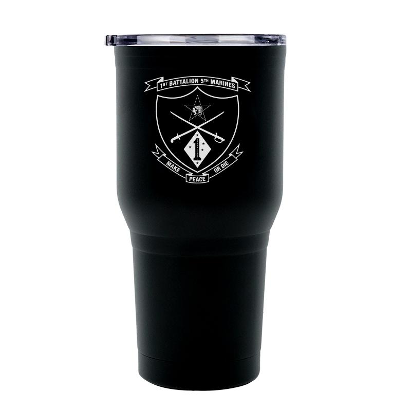 1st Battalion 5th Marines USMC Unit Logo tumbler, 1st Battalion 5th Marines (1/5 USMC Unit) coffee cup, 1st Battalion 5th Marines USMC, Marine Corp gift ideas, USMC Gifts for women or men