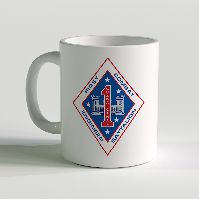 1st CEB, USMC Coffee Mug, 1st Combat Engineering Battalion,