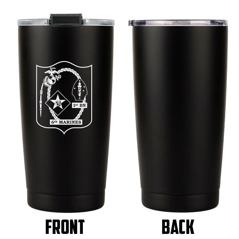 1st Battalion 6th Marines USMC Unit Logo tumbler, 1st Battalion 6th Marines (1/6 USMC Unit) coffee cup, 1st Battalion 6th Marines USMC, Marine Corp gift ideas, USMC Gifts for women or men- 20 Oz
