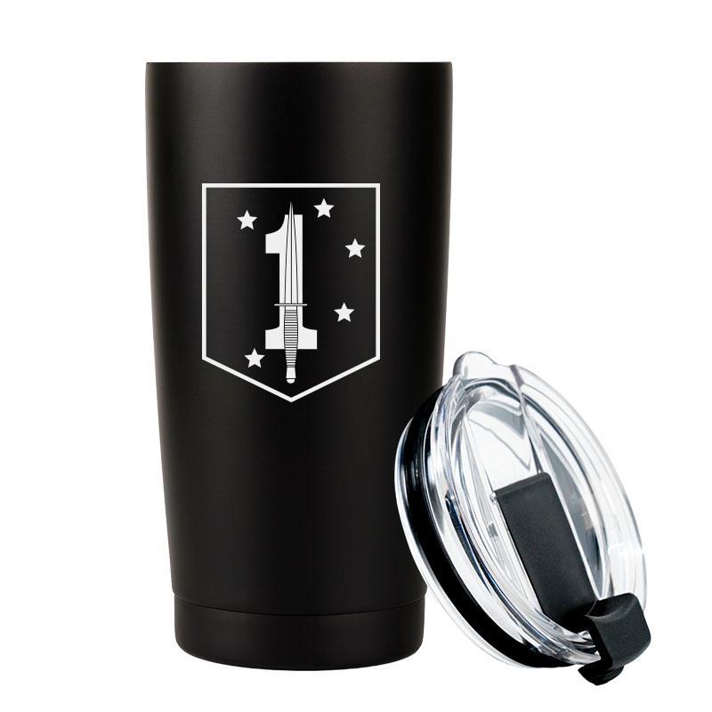 1st MSOB USMC Unit logo tumbler, 1st Marine Special Forces coffee cup, 1st MSOB USMC, Marine Corp gift ideas, USMC Gifts for women