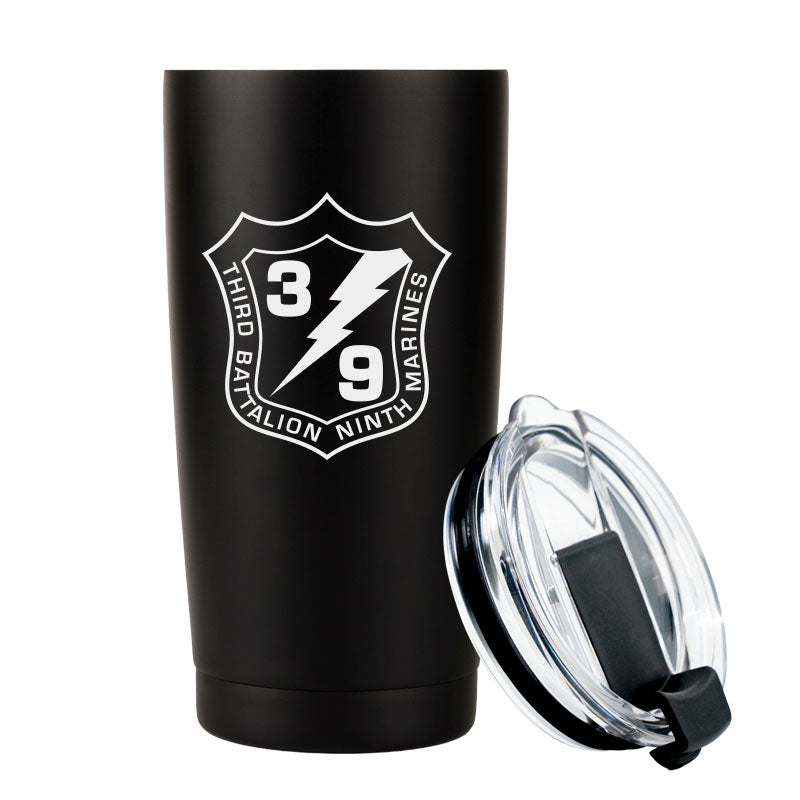 Third Battalion Ninth Marines (3/9) USMC Unit Logo Laser Engraved Stainless Steel Marine Corps Tumbler - 20 oz