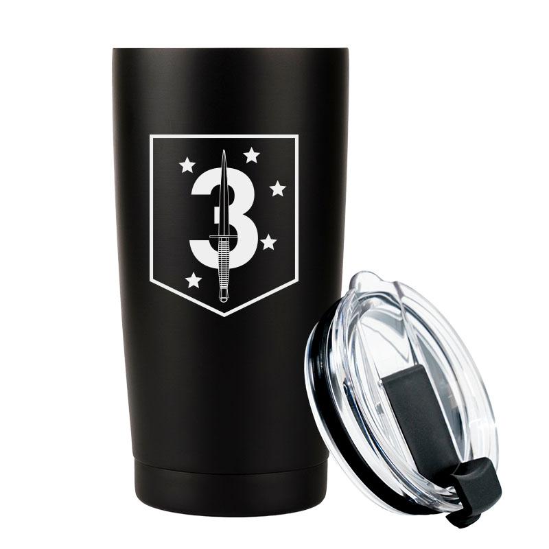 3rd MSOB USMC Unit logo tumbler, 3rd Marine Special Forces coffee cup, 3rd MSOB USMC, Marine Corp gift ideas, USMC Gifts for women