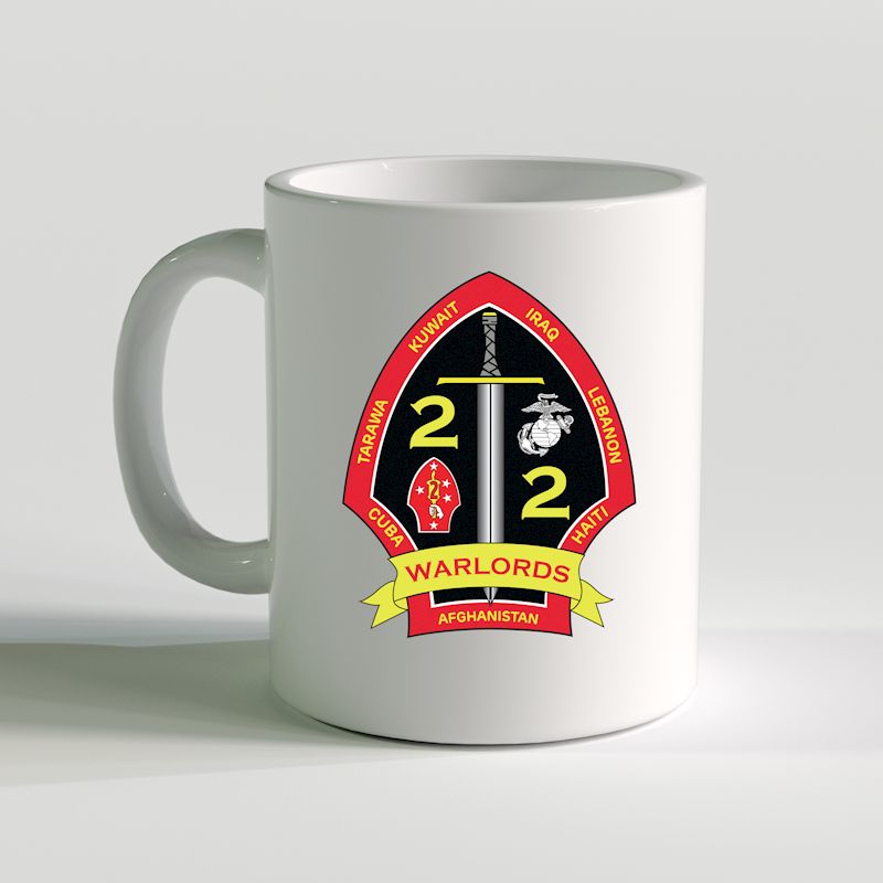 2d Battalion 2nd Marines USMC Unit Coffee Mug, 2/2 USMC Unit Coffee Mug, 2/2 Warlords