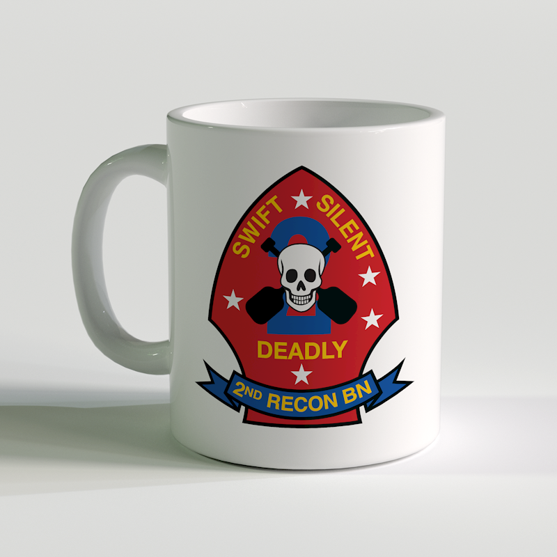 2nd Recon Bn, 2nd Reconnaissance Battalion, USMC Coffee Mug, swift silent deadly