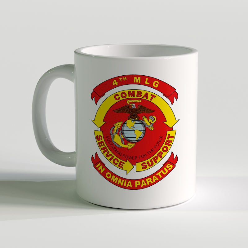 4th MLG Unit Coffee Mug, 4th MLG, In omnia paratus, usmc coffee mug