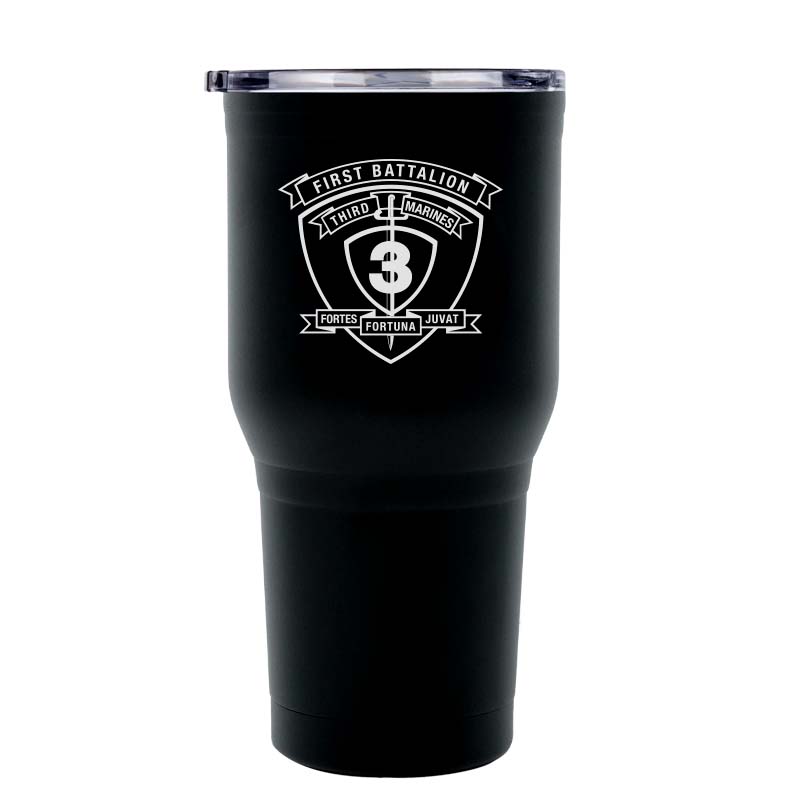 1st Battalion 3rd Marines USMC Unit Logo tumbler, 1st Battalion 3rd Marines (1/3 USMC Unit) coffee cup, 1st Battalion 3d Marines USMC, Marine Corp gift ideas, USMC Gifts for women