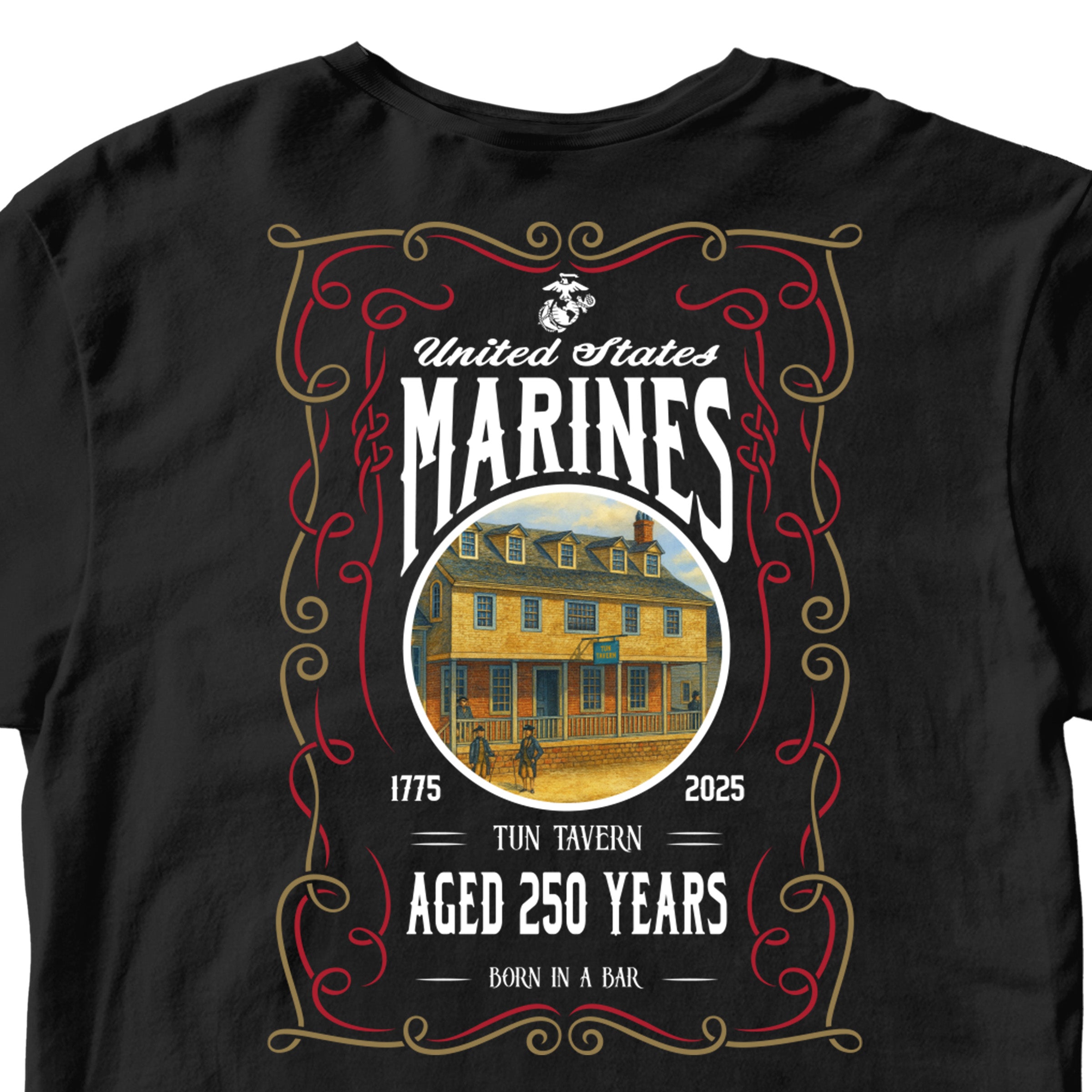 250th USMC Birthday Tun Tavern T-Shirt <br> MADE IN USA