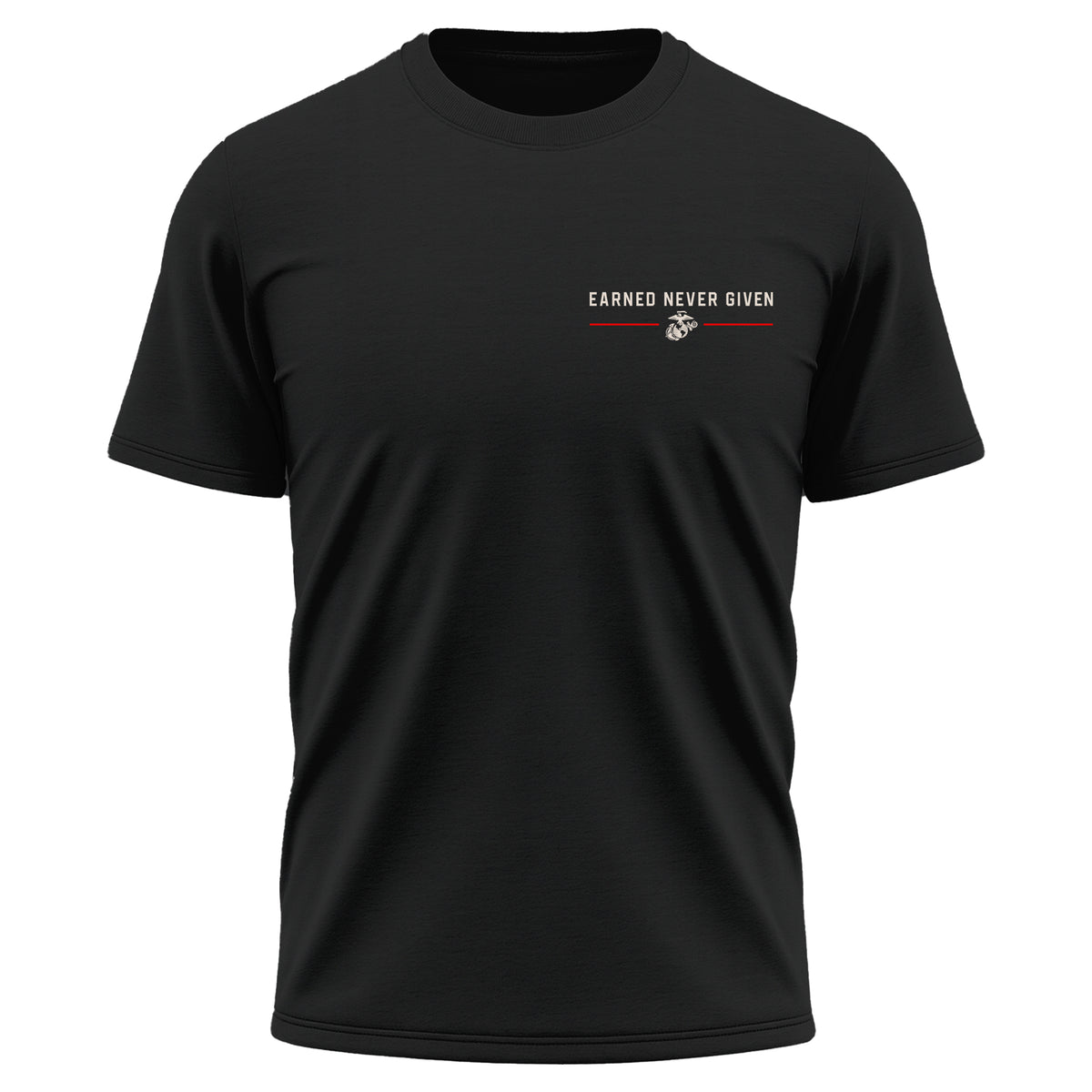 USMC Earned Never Given Red Line Performance T-Shirt