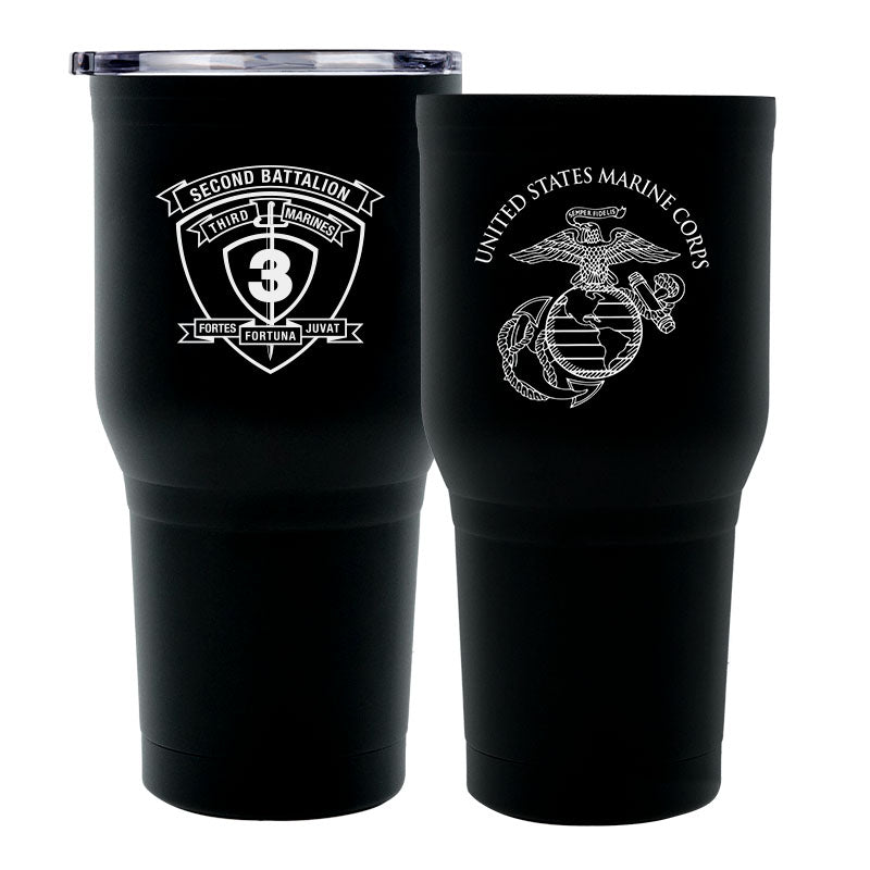 Second Battalion Third Marines Unit Logo tumbler, 2/3 coffee cup, 2d Bn 3rd Marines USMC, Marine Corp gift ideas, USMC Gifts for men or women 30oz