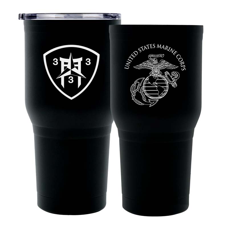 Third Battalion 3rd Marines (3/3) USMC Unit logo tumbler, 3rd Battalion 3rd Marines coffee cup, 3/3 USMC, Marine Corp gift ideas, USMC Gifts for women