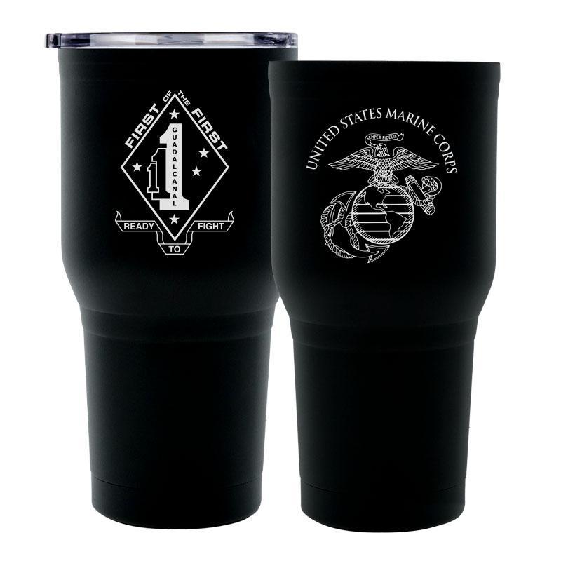 1st Battalion 1st Marines (1/1) USMC Unit logo tumbler, First Battalion Second Marines coffee cup, First Battalion First Marines USMC, Marine Corp gift ideas, USMC Gifts for women 30 Oz Tumbler