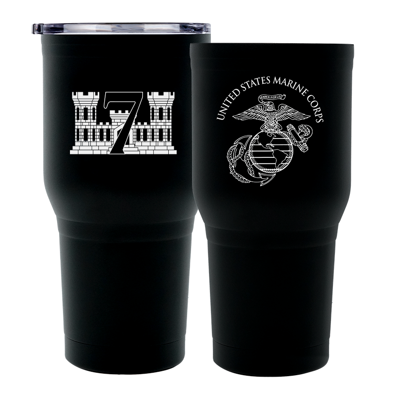7th Engineer Support Battalion (7th ESB) USMC Unit logo tumbler, 7th ESB coffee cup, 7th ESB USMC, Marine Corp gift ideas, USMC Gifts for men or women 30 Oz Tumbler