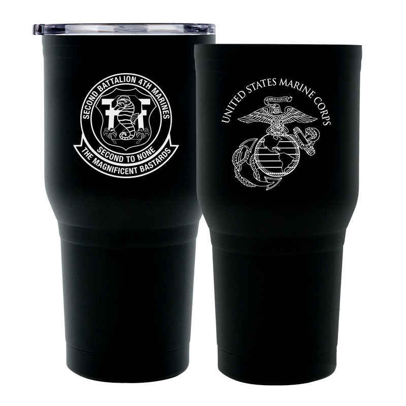 Second Battalion Fourth Marines Unit Logo tumbler, 2/4 coffee cup, 2nd Bn 4th Marines USMC, Marine Corp gift ideas, USMC Gifts for women 30oz