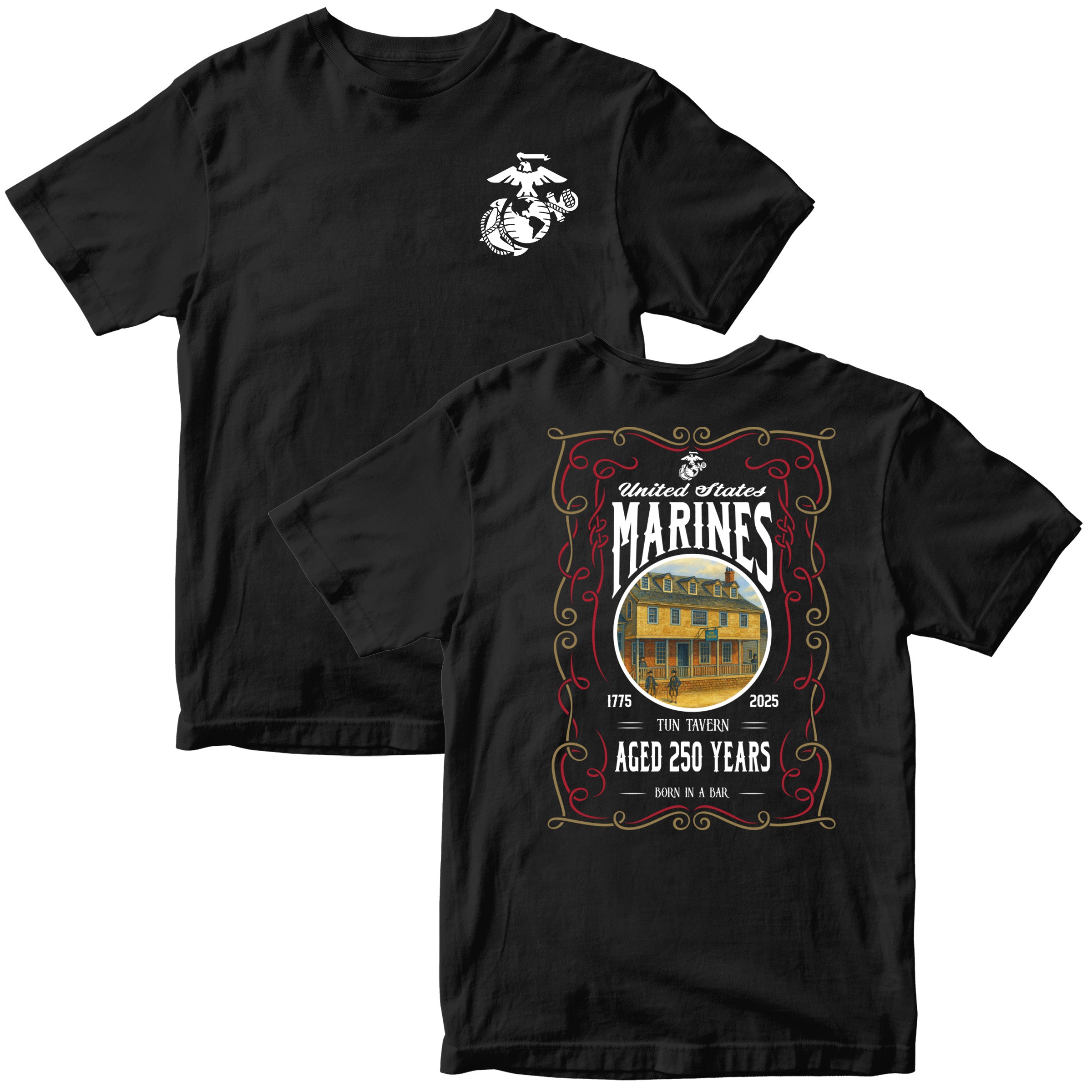250th USMC Birthday Tun Tavern T-Shirt <br> MADE IN USA