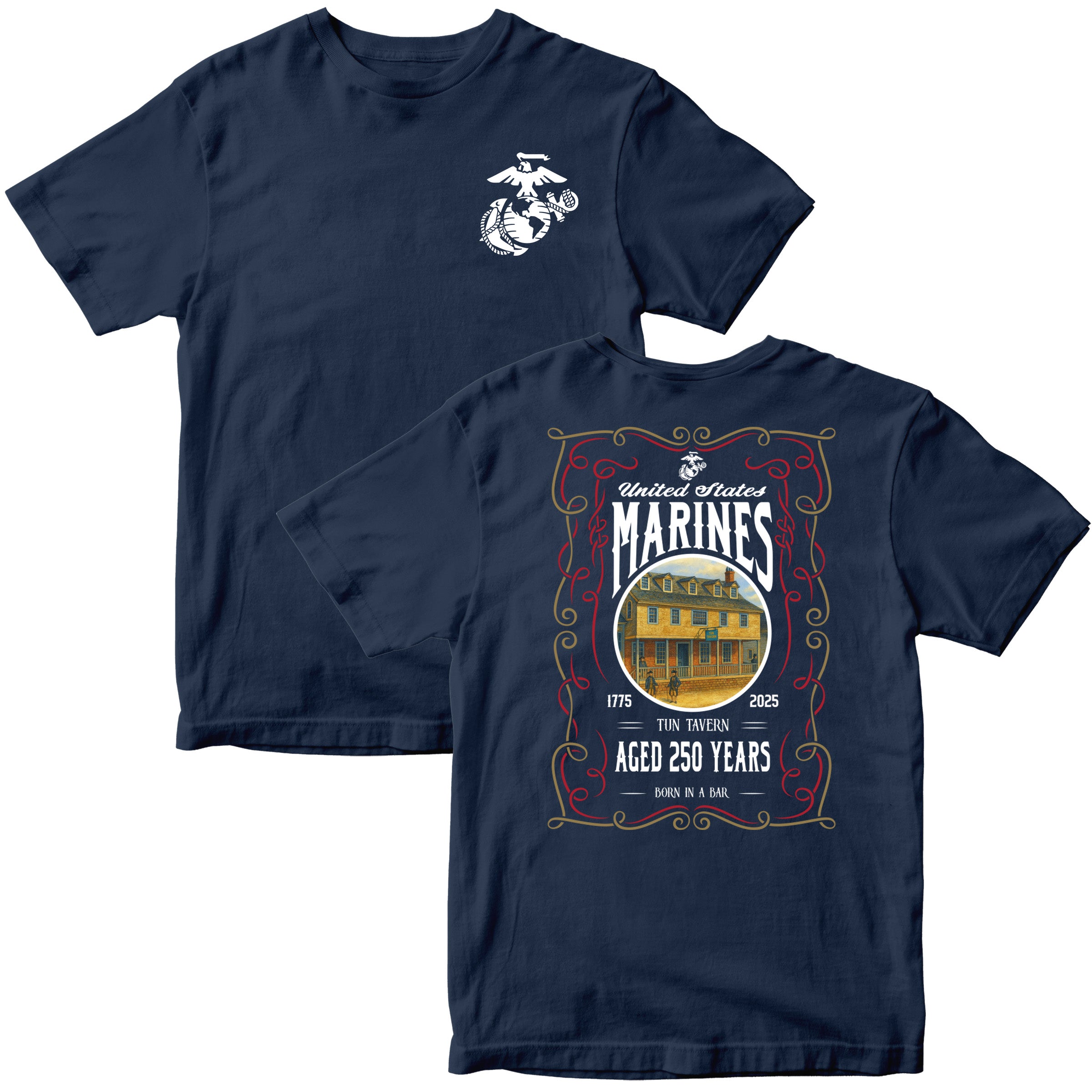 250th USMC Birthday Tun Tavern T-Shirt <br> MADE IN USA