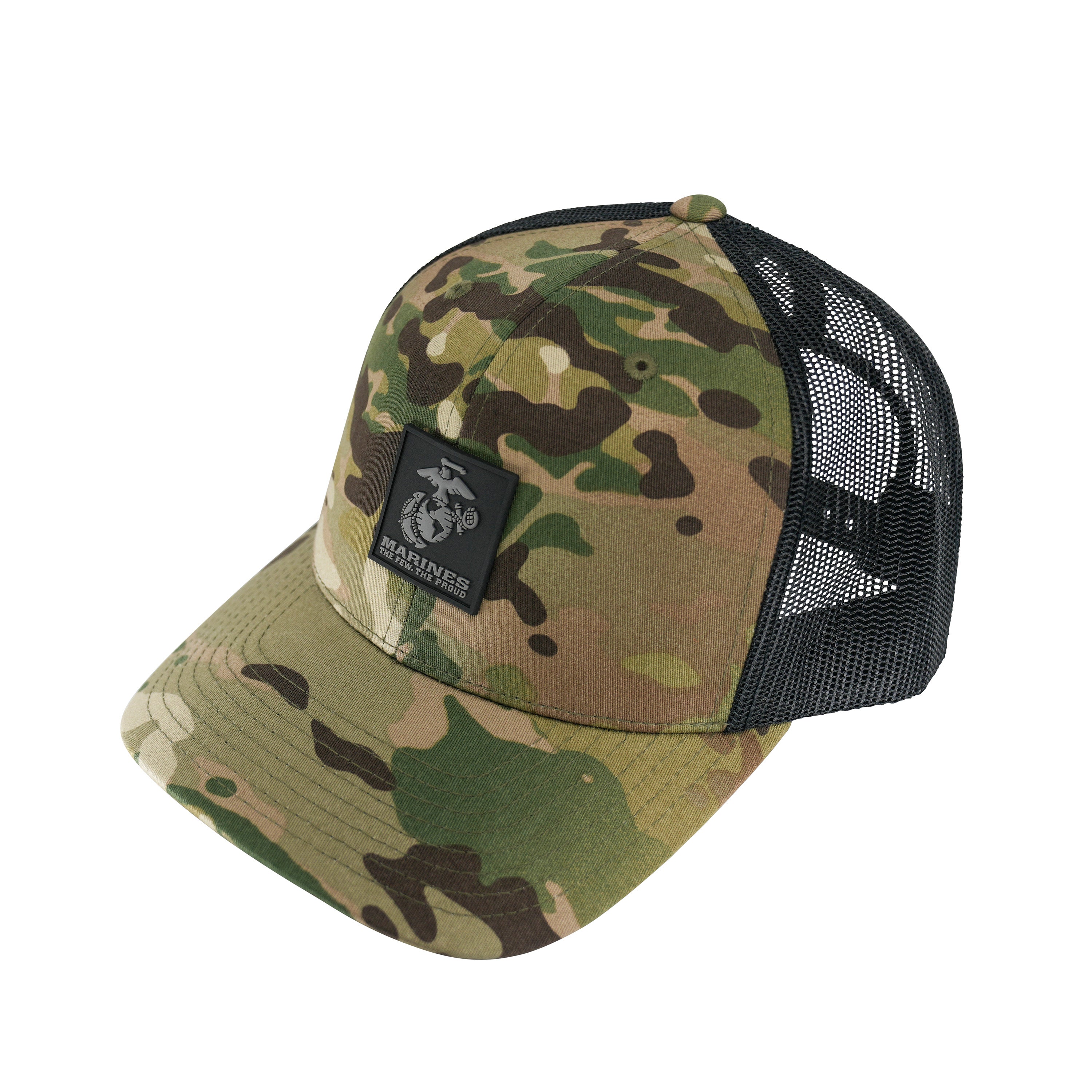 Marines Multicam Trucker Hat <br> Snapback Rubber EGA Patch