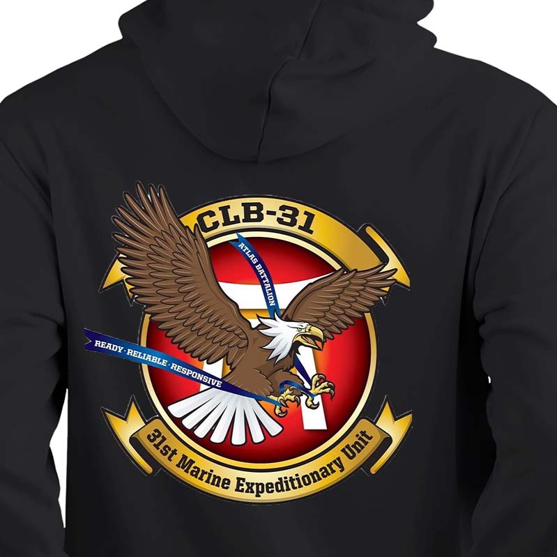 Combat Logistics Battalion 31 USMC Unit hoodie, CLB-31 USMC Unit Logo sweatshirt, USMC gift ideas, Marine Corp gifts women or men, USMC unit logo gear, USMC unit logo sweatshirts
