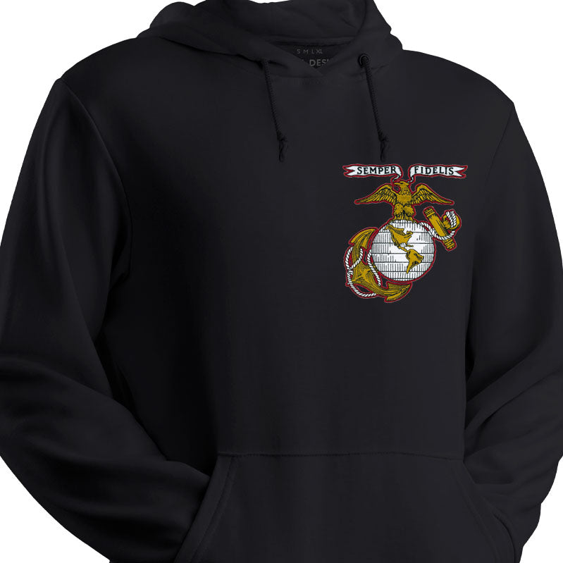 USMC Old Time EGA Patch Embroidered Marine Corps Hoodie