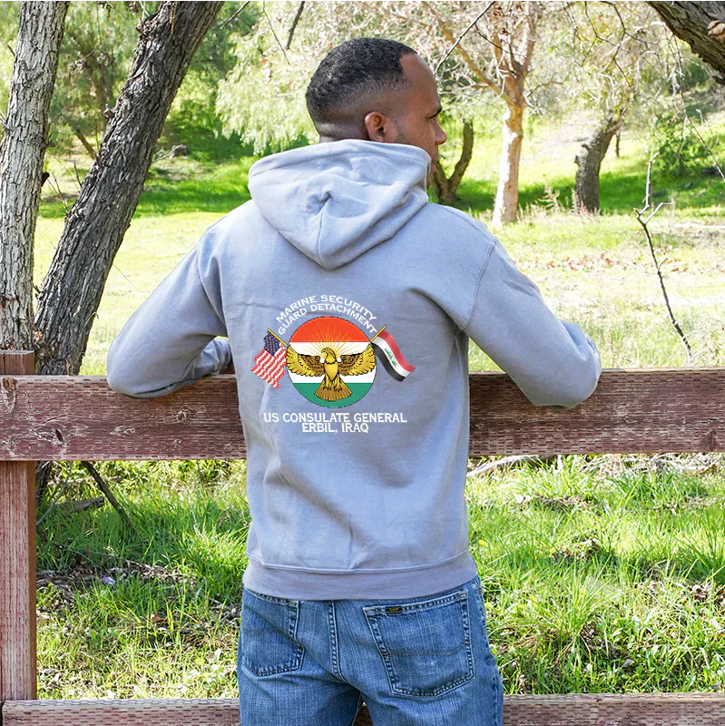Marine Security Guard Detachment Erbil Iraq USMC hoodie, MSG DET Erbil Iraq USMC Logo sweatshirt, USMC gift ideas, Marine Corp gifts women or men, USMC unit logo gear, USMC unit logo sweatshirts
