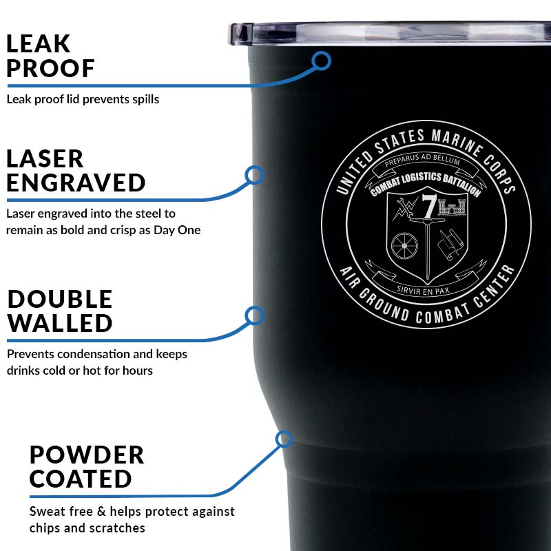 Combat Logistics Battalion 7 (CLB-7) Unit Logo Laser Engraved 30 Oz Tumbler
