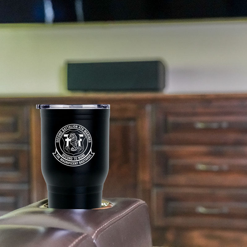 Second Battalion Fourth Marines Unit Logo tumbler, 2/4 coffee cup, 2nd Bn 4th Marines USMC, Marine Corp gift ideas, USMC Gifts for women 30oz