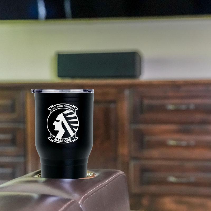 MASS-1 logo tumbler, MASS-1 coffee cup, Marine Air Support Squadron 1 USMC, Marine Corp gift ideas, USMC Gifts for women