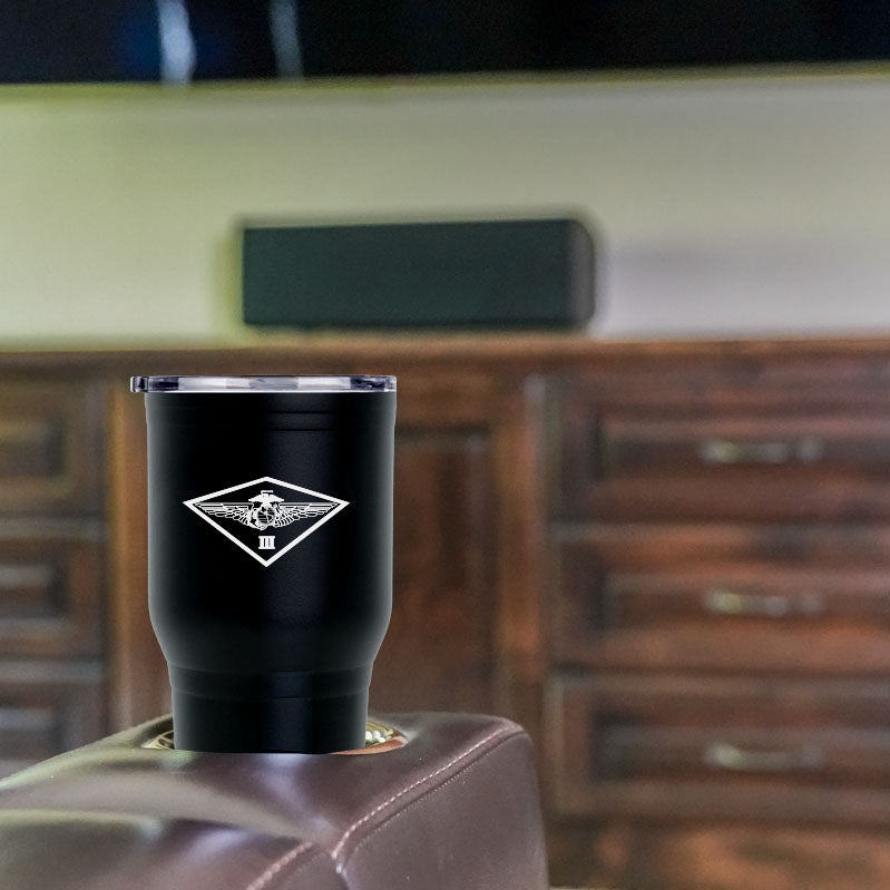 3rd Marine Aircraft Wing USMC Unit Logo tumbler, 3rd MAW USMC coffee cup, 3rd MAW Marines USMC, Marine Corp gift ideas, USMC Gifts for women or men