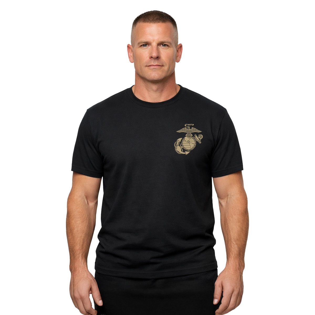Black USMC 251st Birthday Battle Ready T-shirt withVintage Eagle Globe and Anchor chest seal