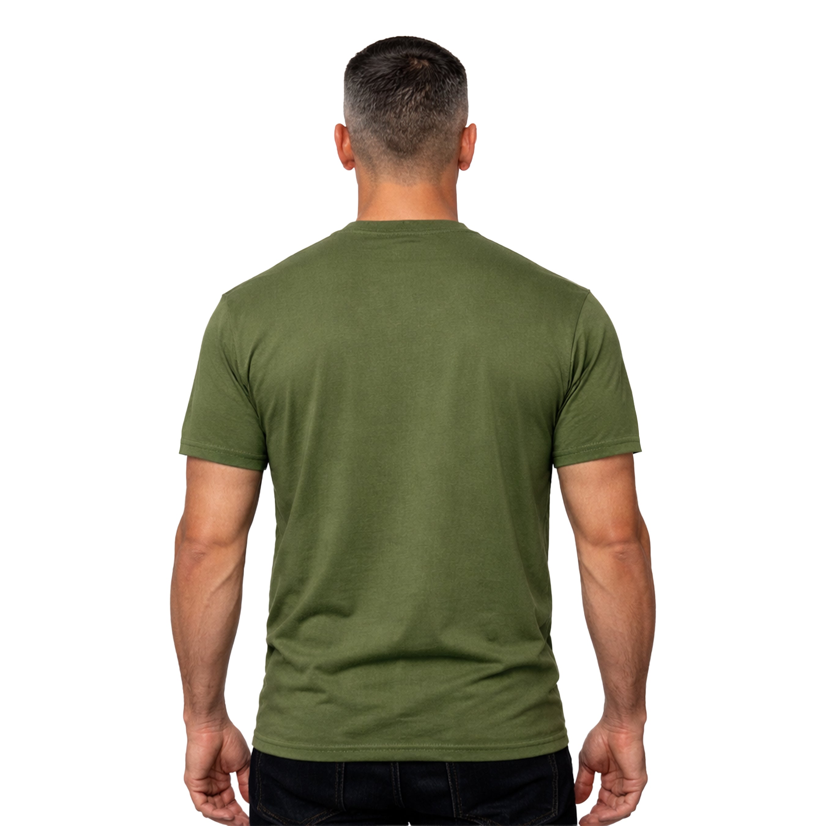 USMC Split Flag & EGA T-Shirt - Military Green