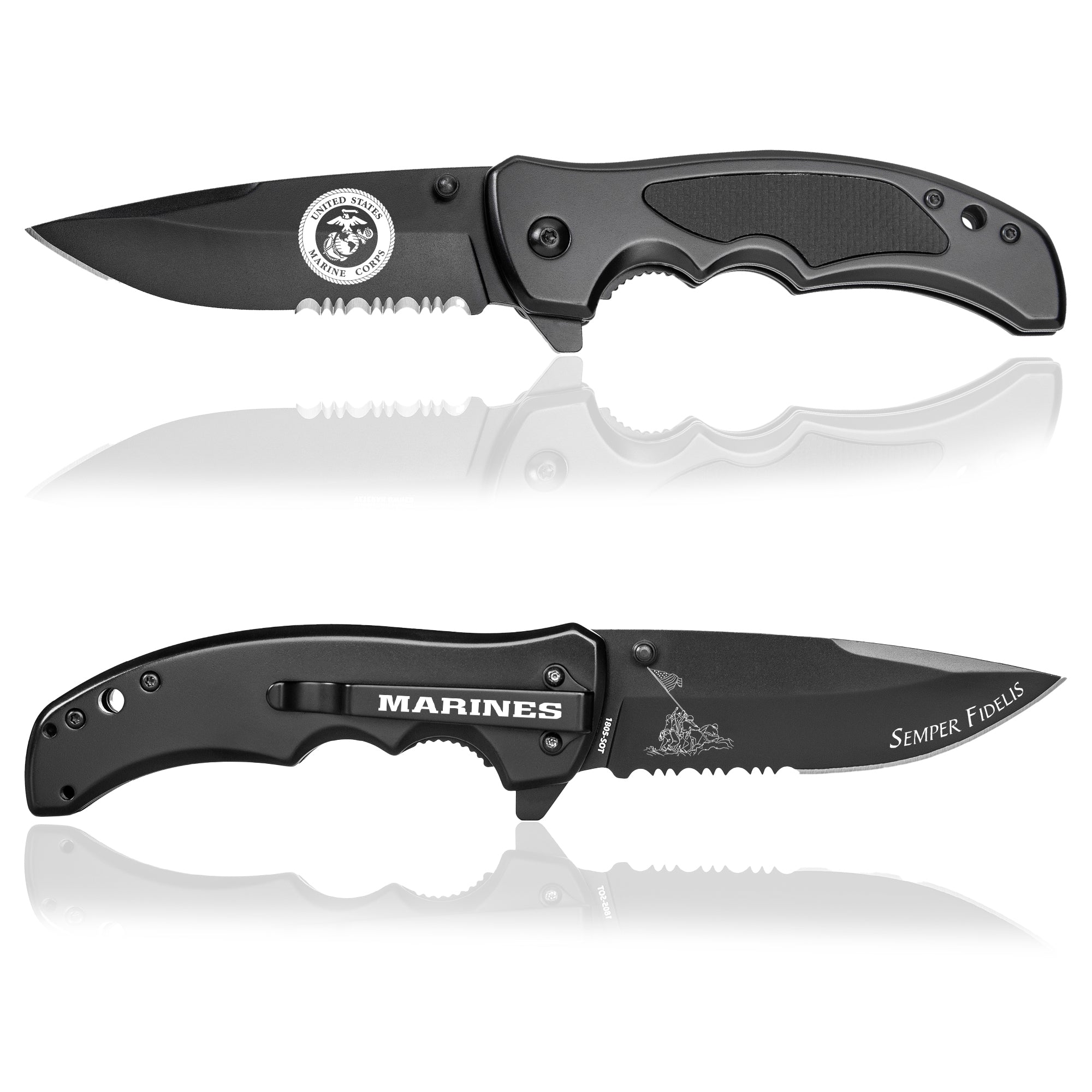 USMC MVP 1805-SOT Black Stealth Tactical Pocket Knife