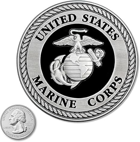 USMC - 3.5 Inch Black & Silver Medallion