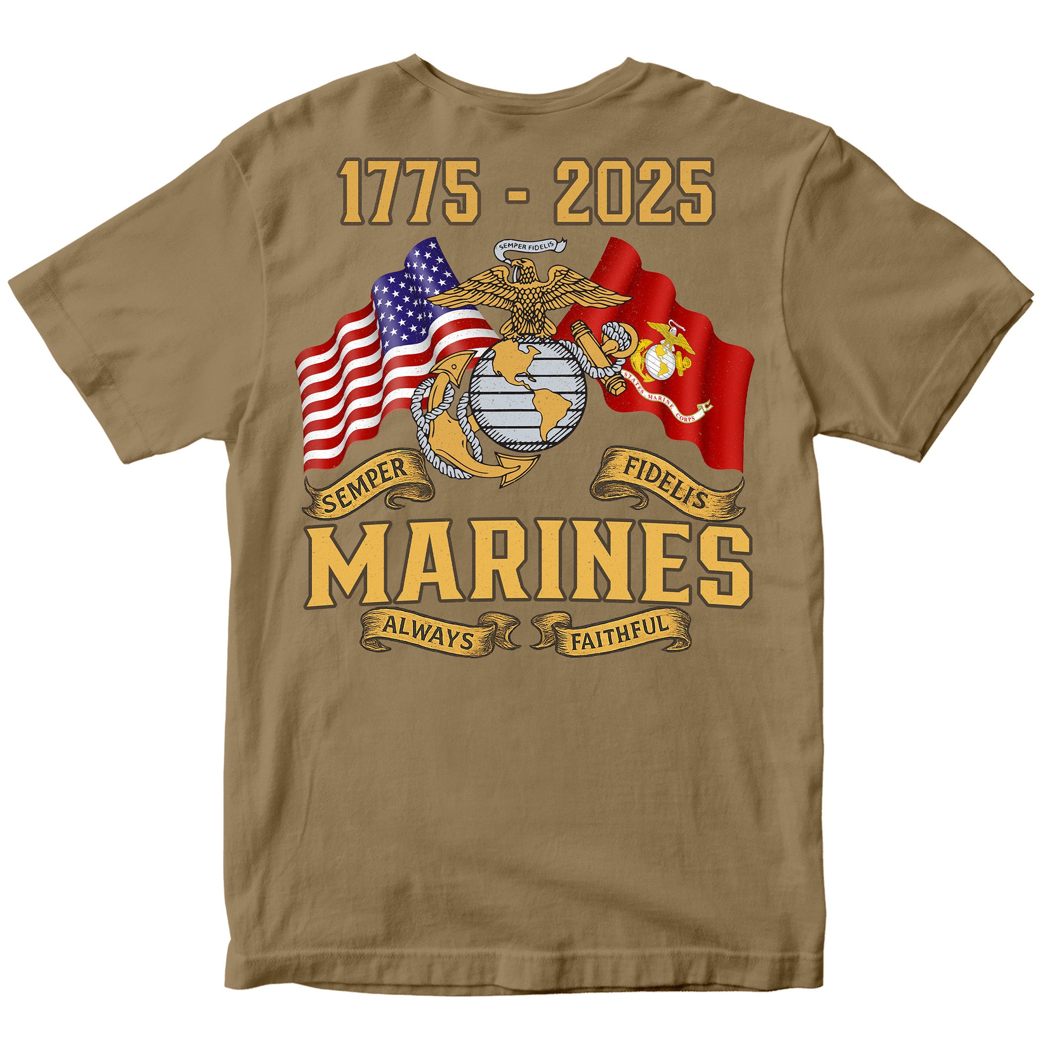 Marines 250 Years Semper Fi T-shirt <br> MADE IN USA