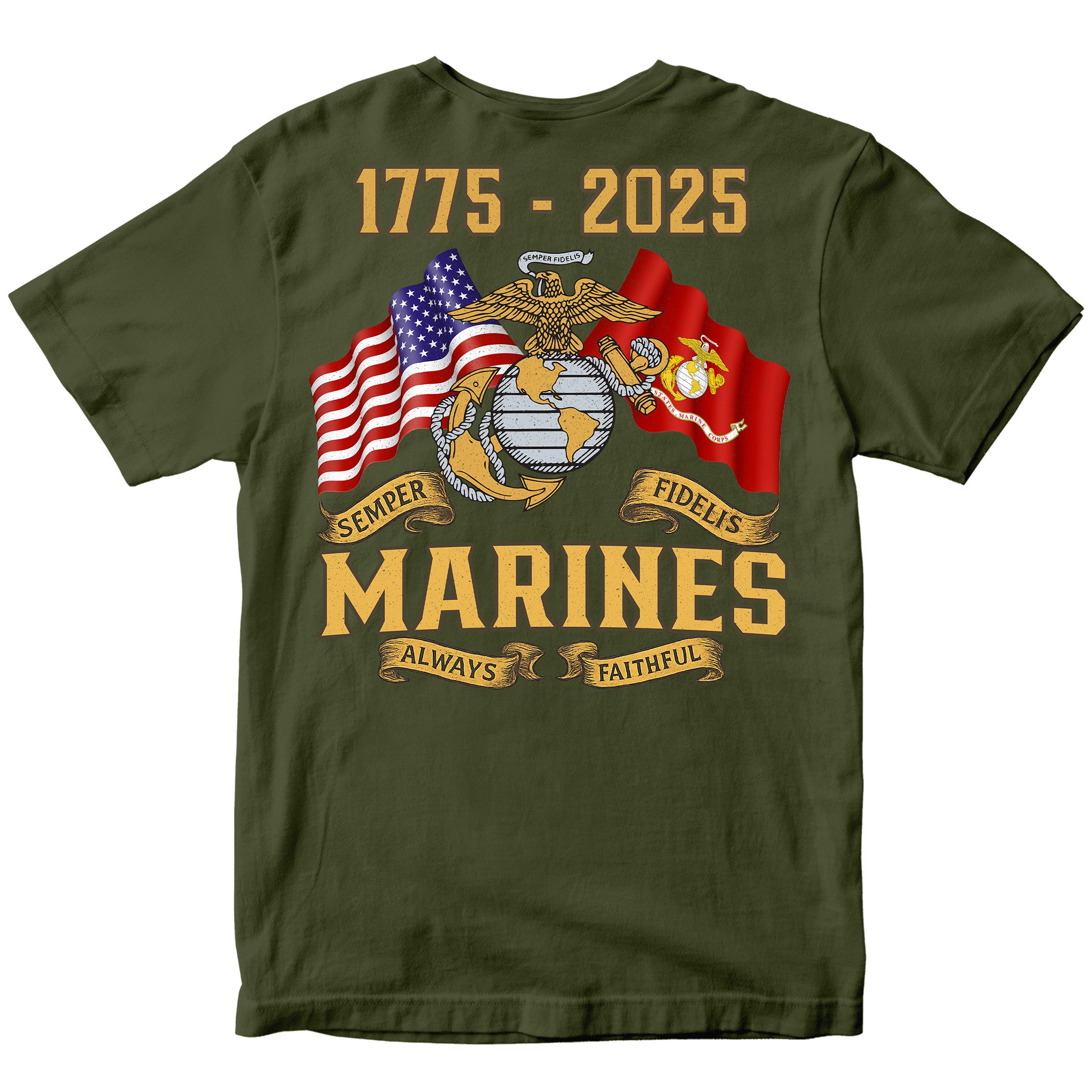 Marines 250 Years Semper Fi T-shirt <br> MADE IN USA