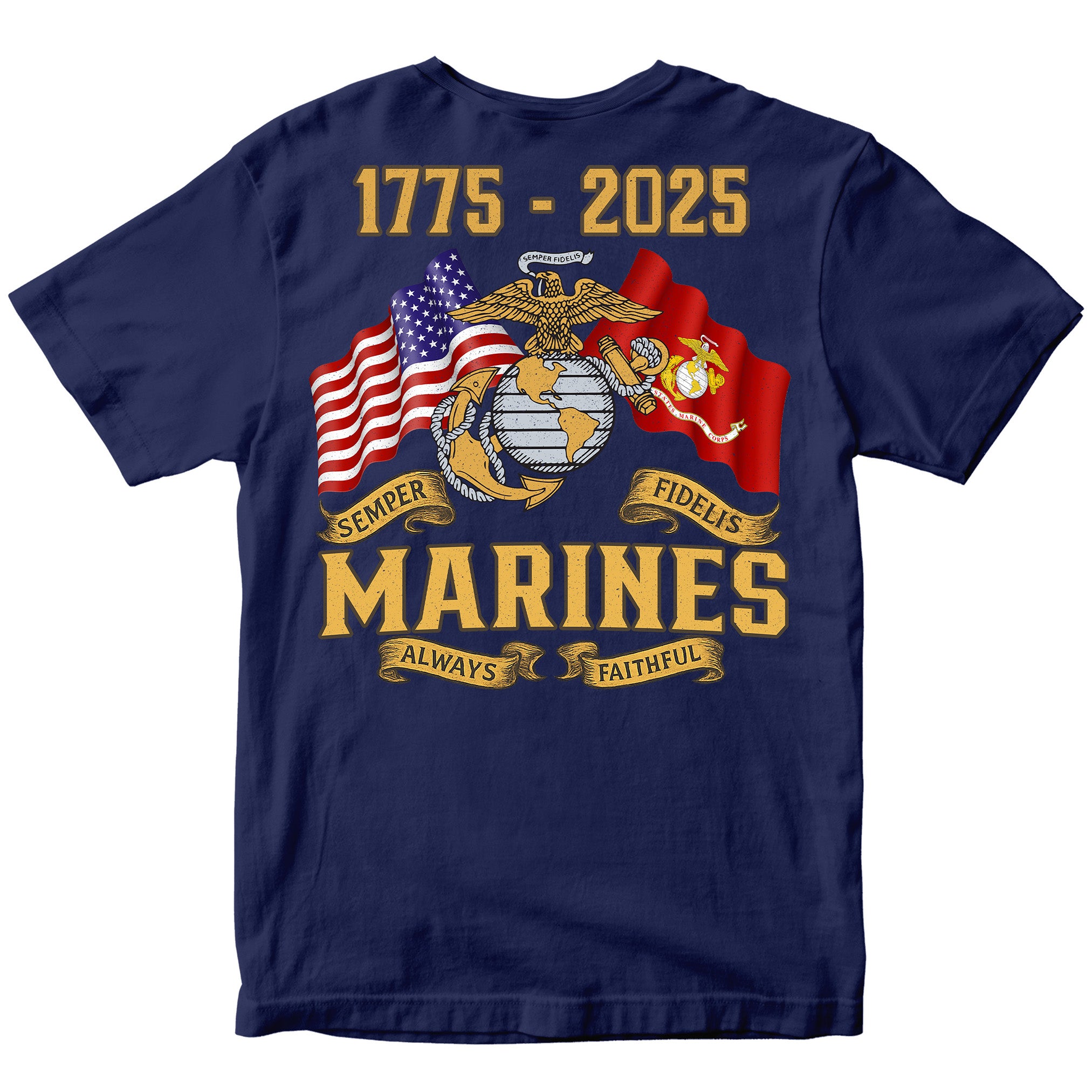 Marines 250 Years Semper Fi T-shirt <br> MADE IN USA