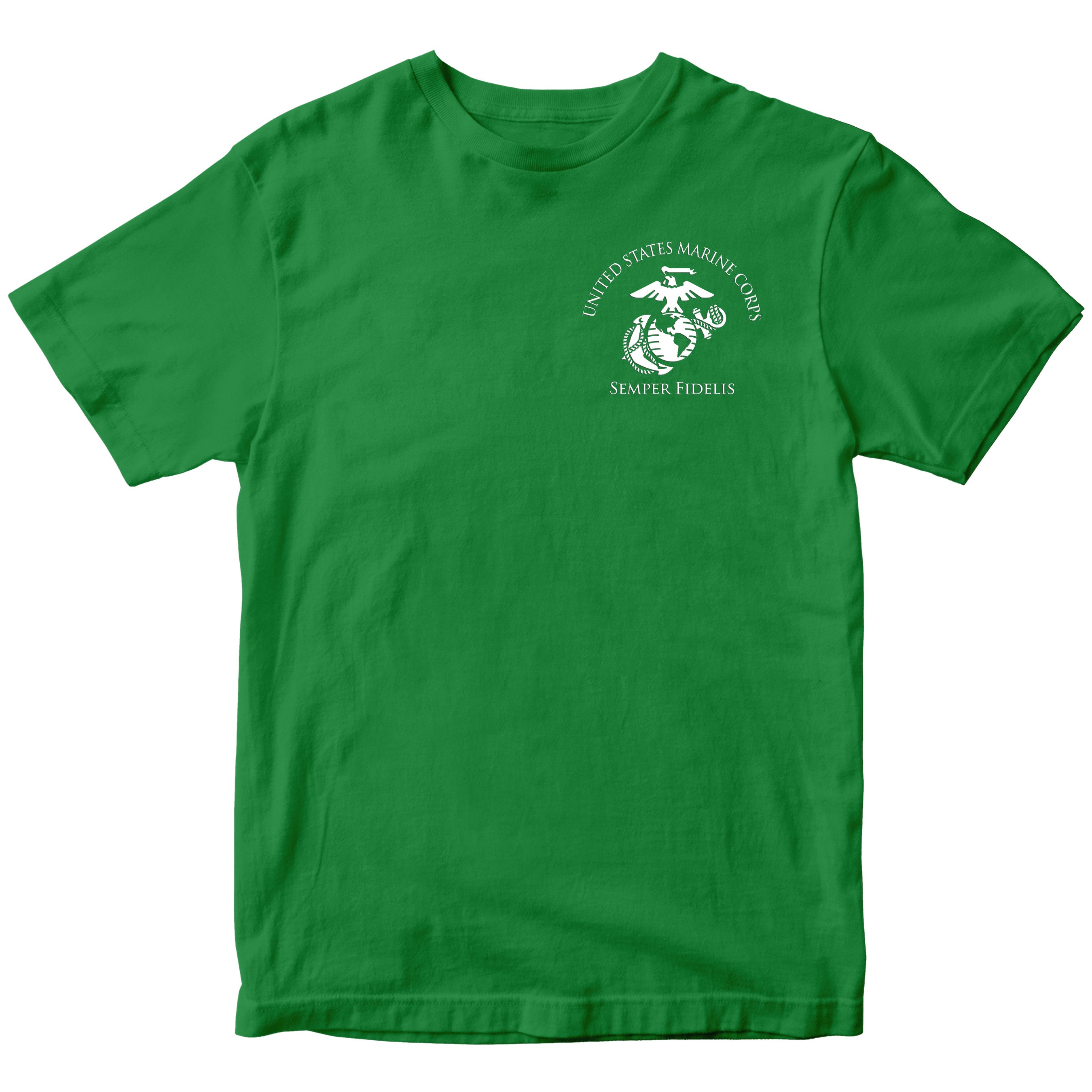 Green Marines St. Patrick’s Day T-shirt featuring Tun Tavern birthplace of the Marine Corps design