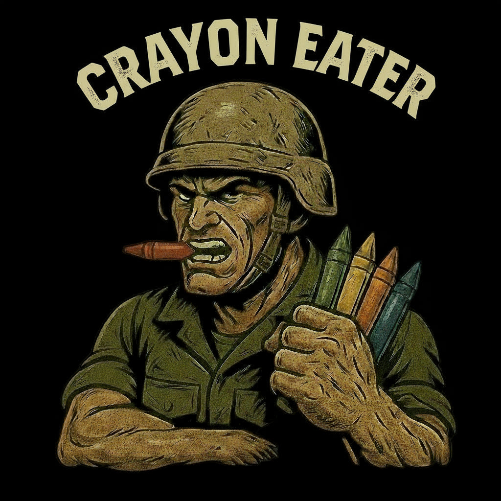 Marines Crayon Eater graphic. USMC Crayon meme