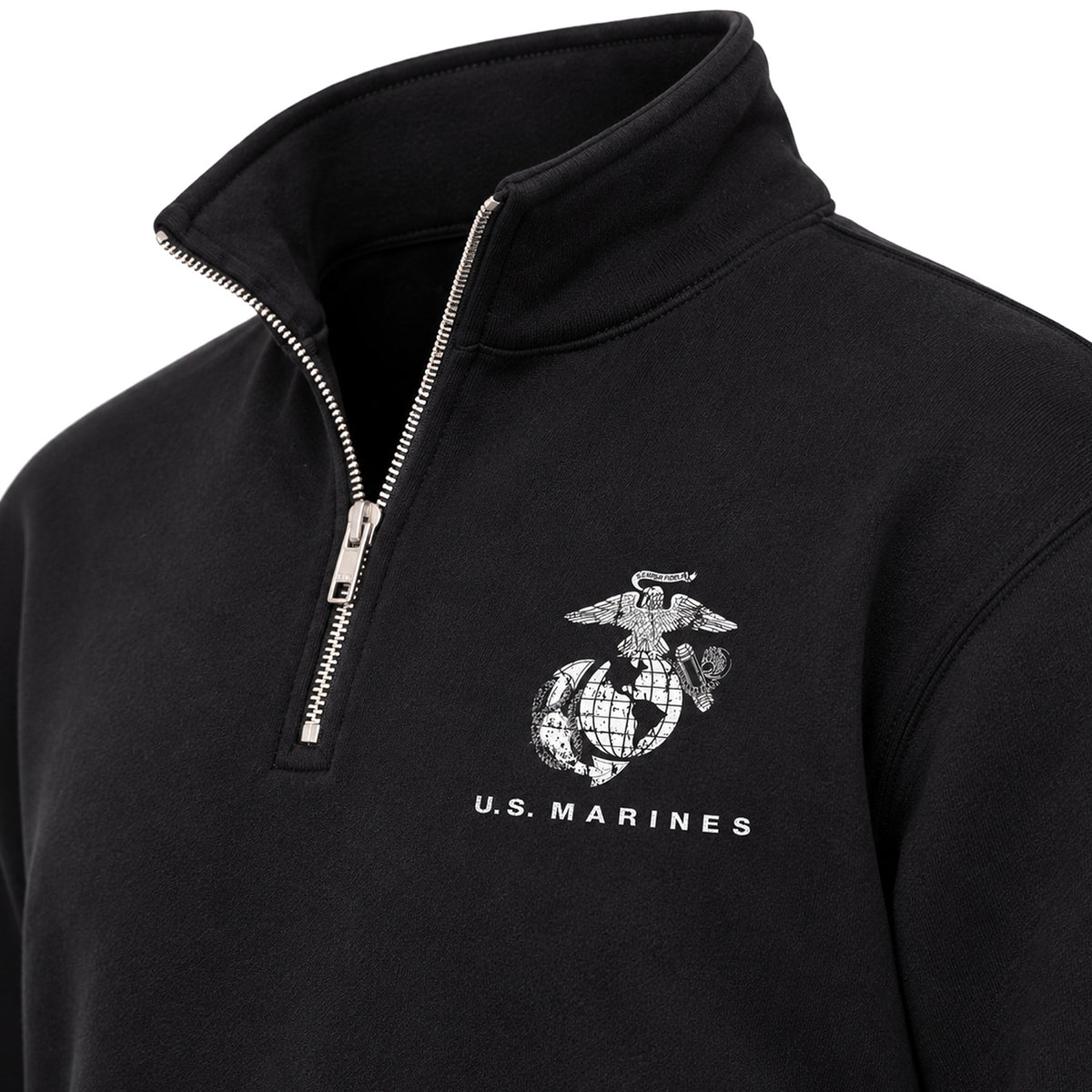 Black U.S. Marines Global Guardian EGA midweight quarter-zip pullover