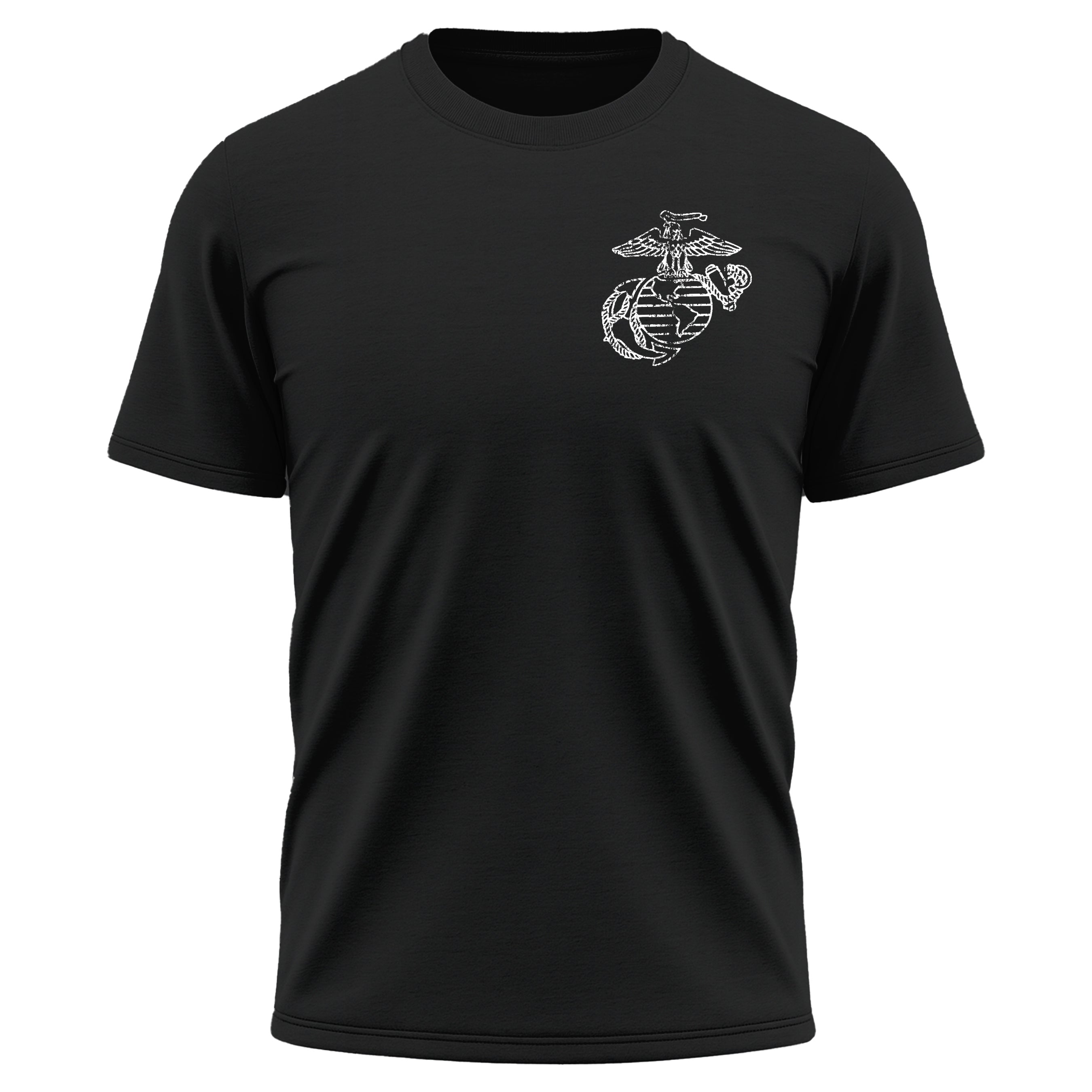 Black USMC Performance T-shirt with EGA
