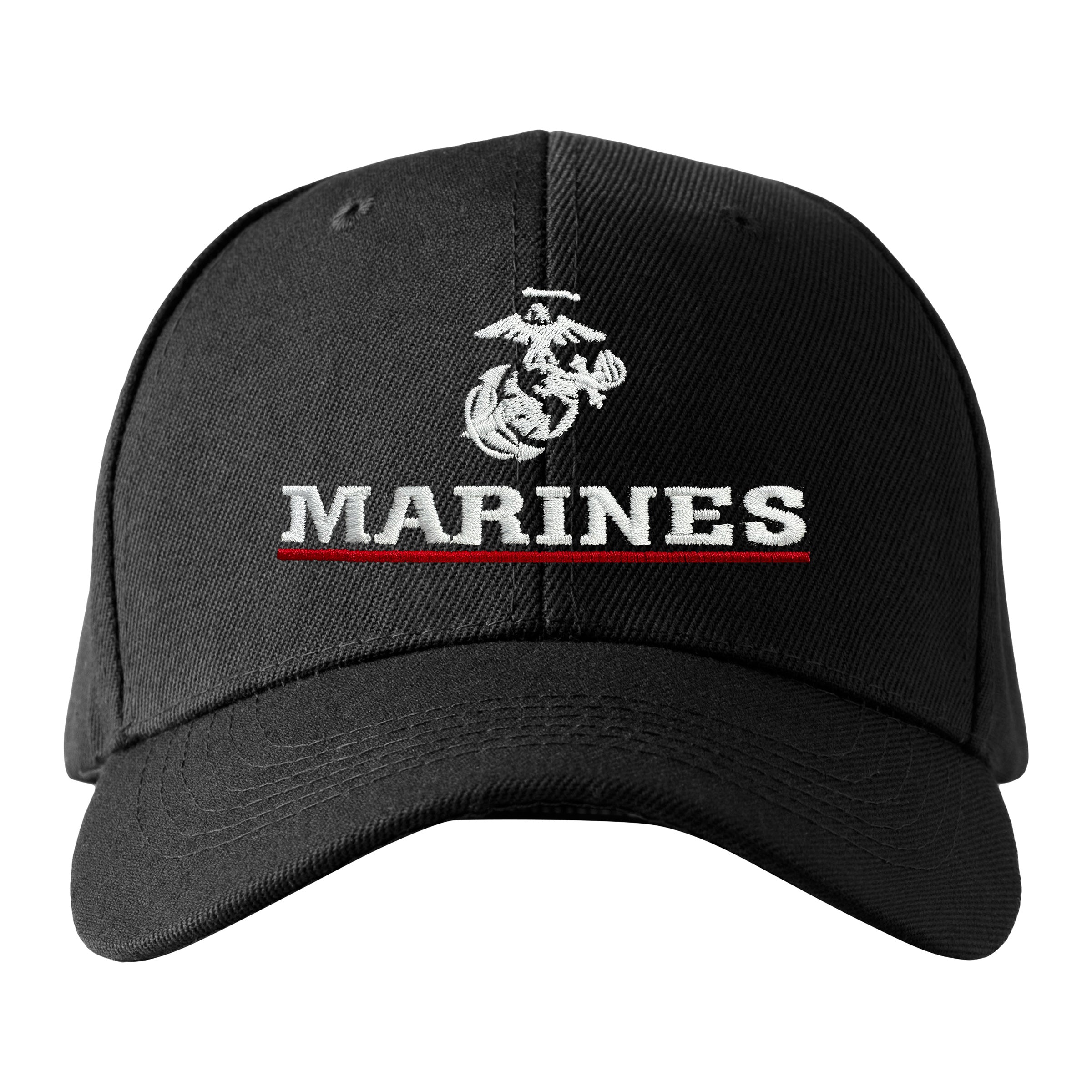 Marines Red Line Embroidered Hat <br> Flexible Fit USMC Cover