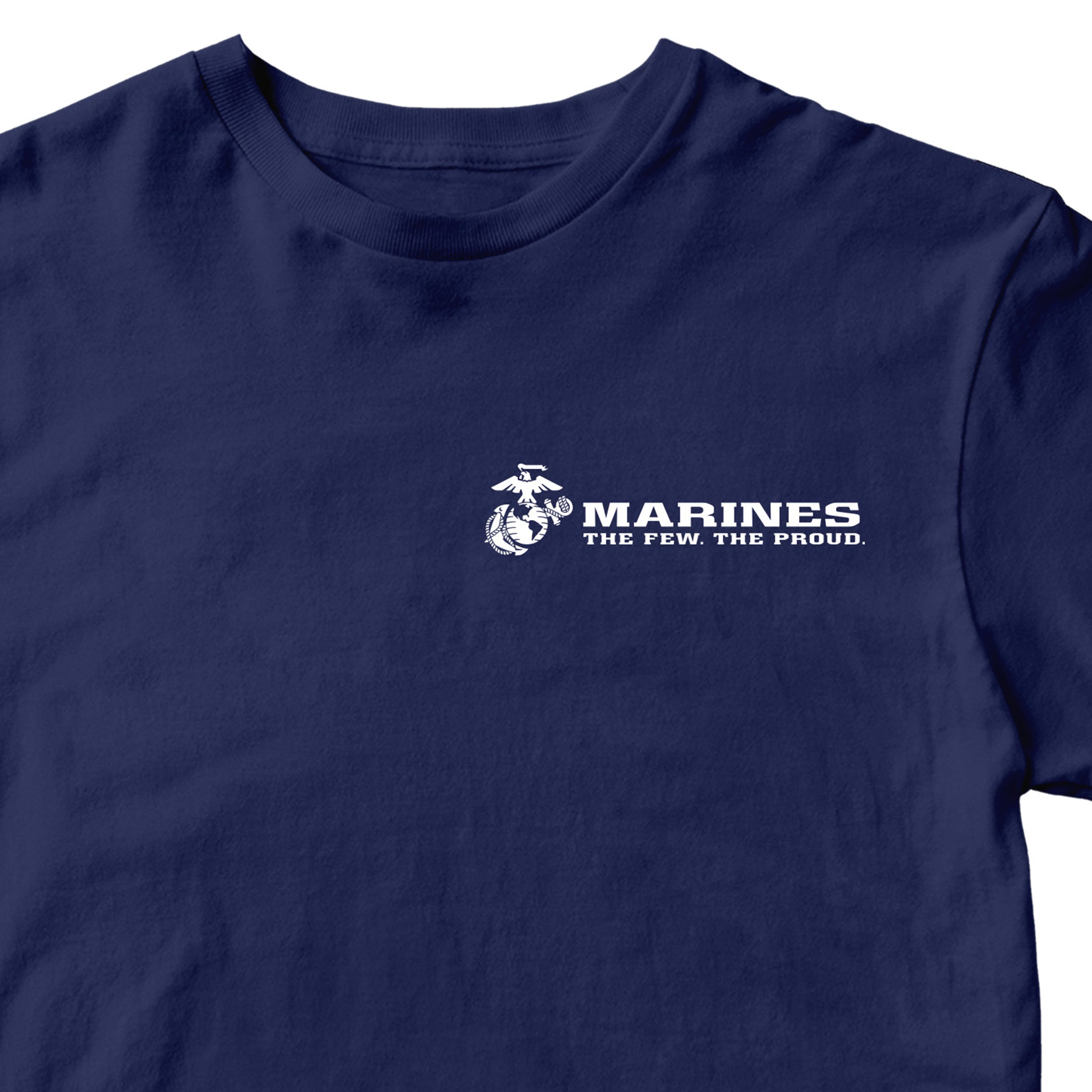 Navy USMC t-shirt with Eagle Globe Anchor and The Few The Proud slogan