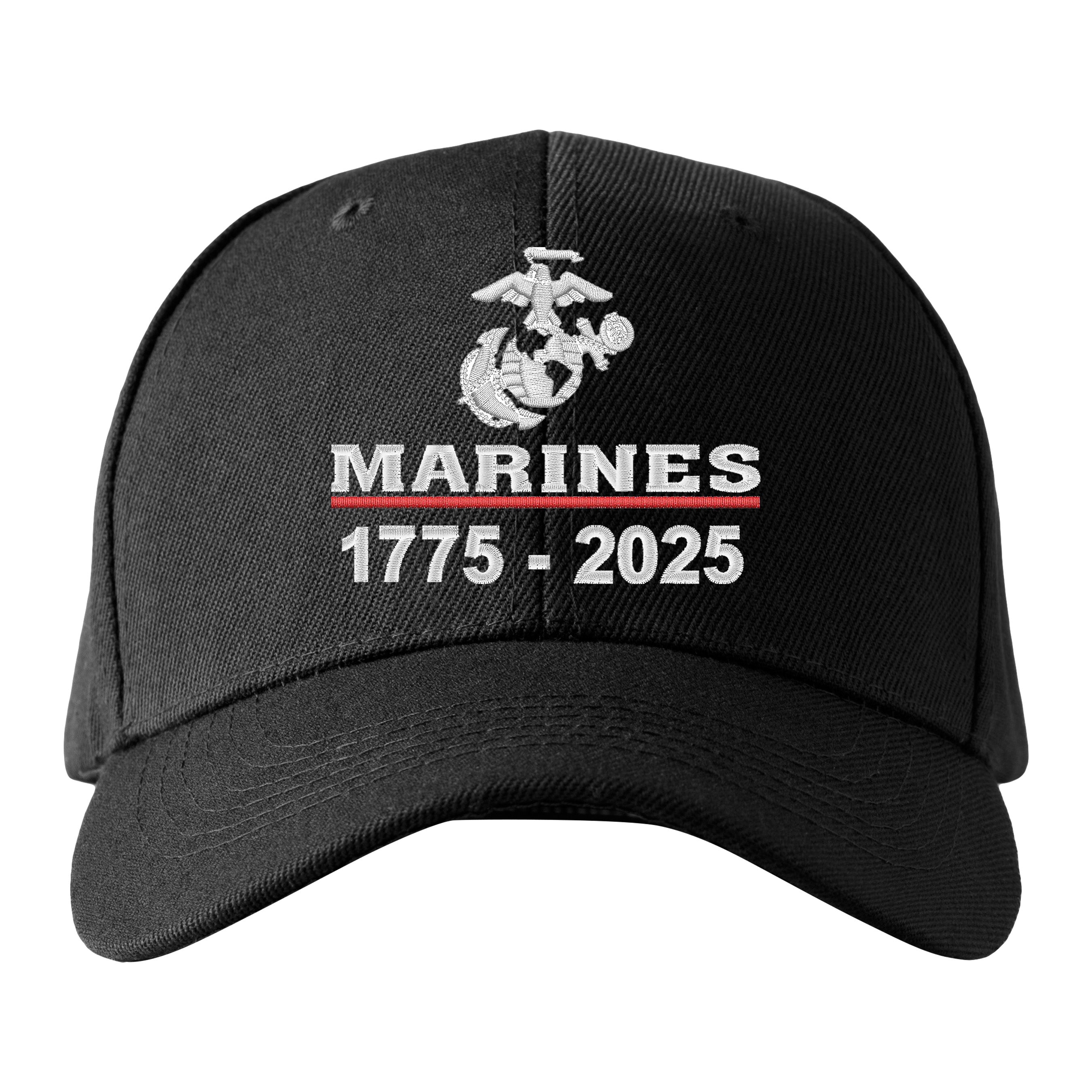 Marines 250th Birthday Embroidered Hat <br> Flexible Fit USMC Cover