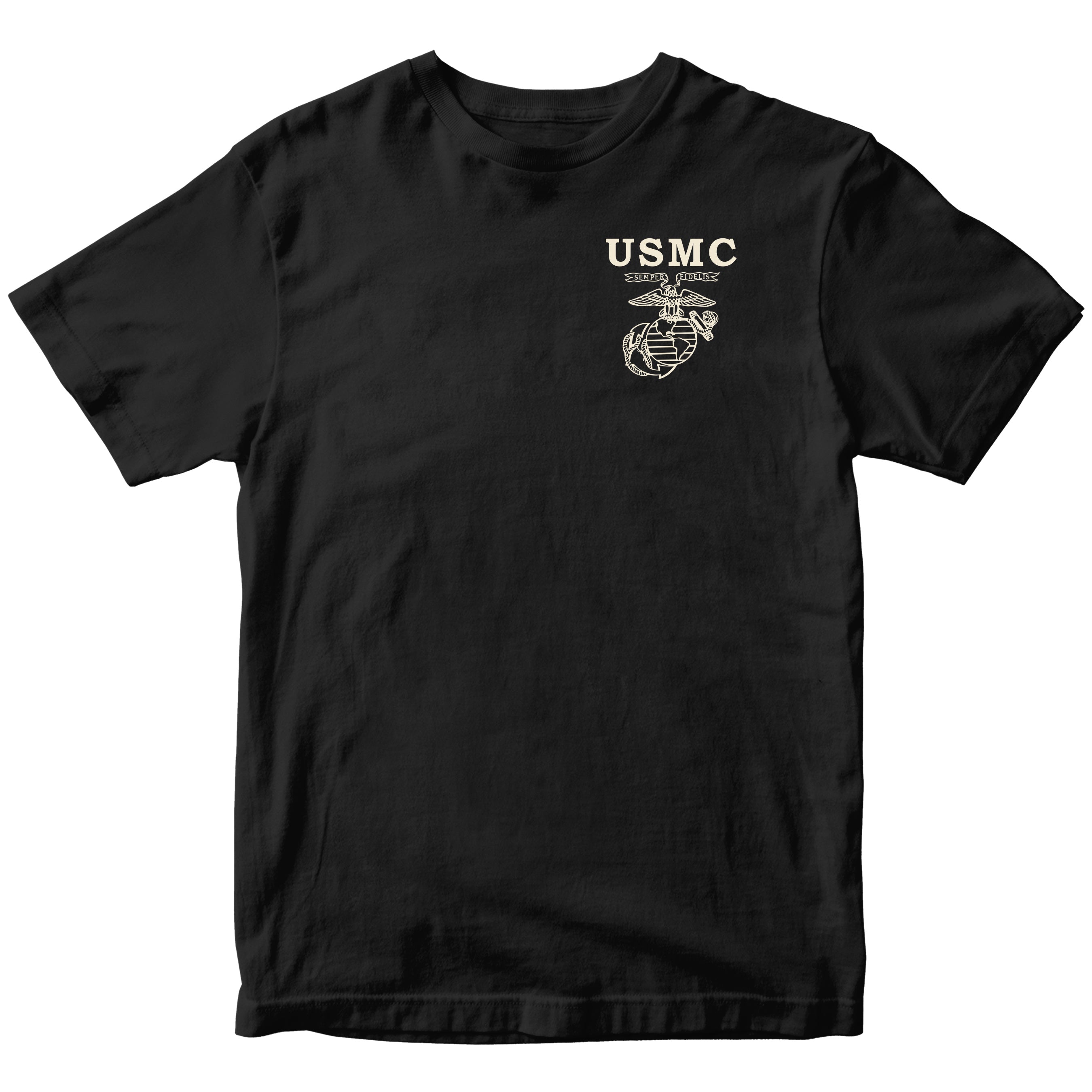 Black USMC t-shirt with EGA chest seal