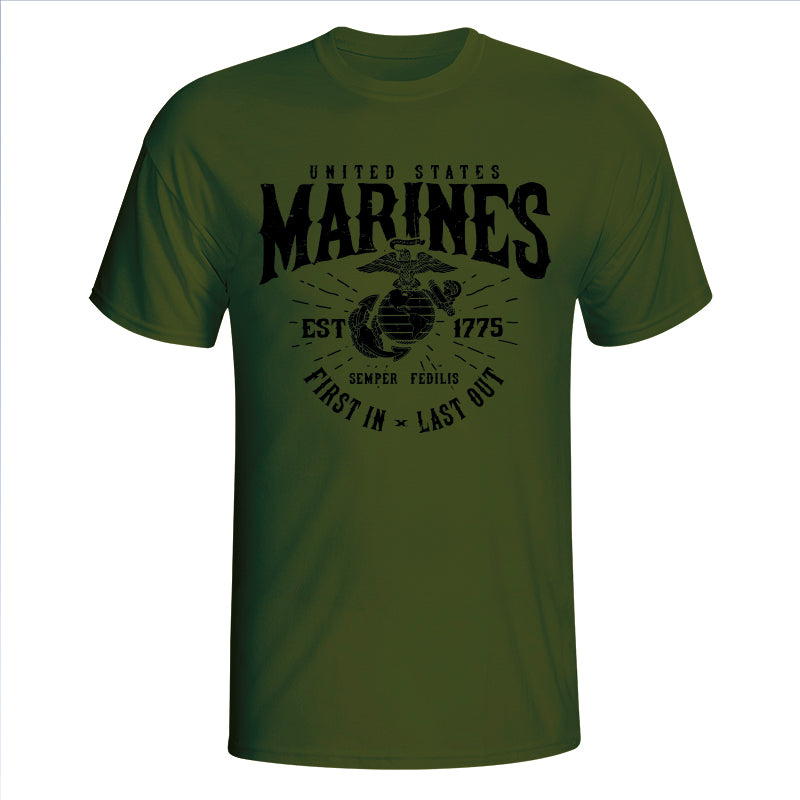 USMC Marines - First In Last Out T-Shirt