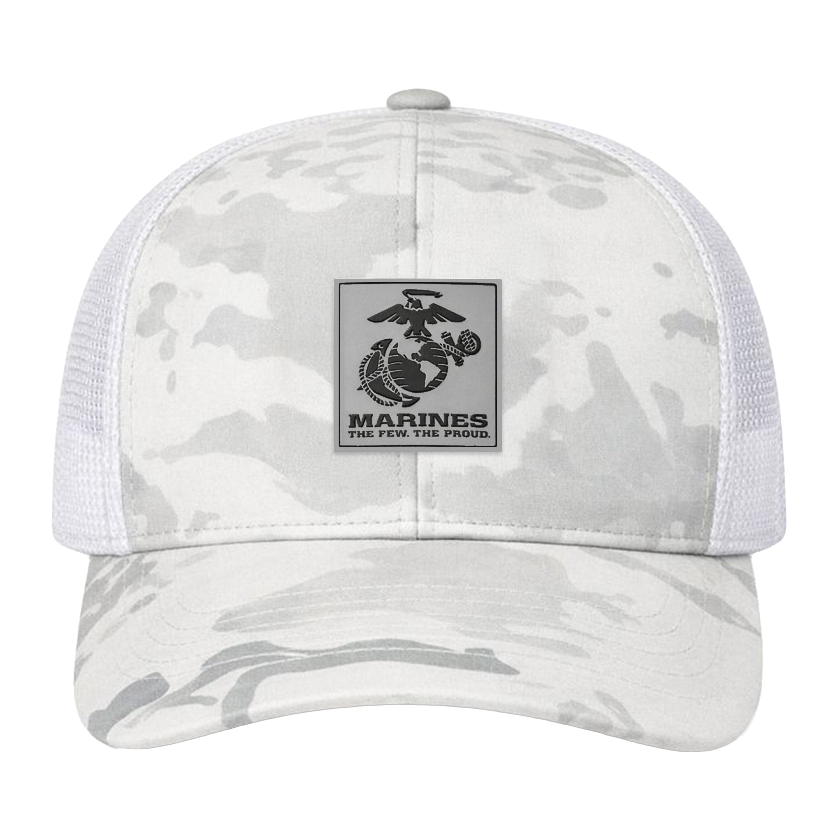 Marines Arctic Multicam Trucker Hat <br> Rubber EGA Patch Snapback