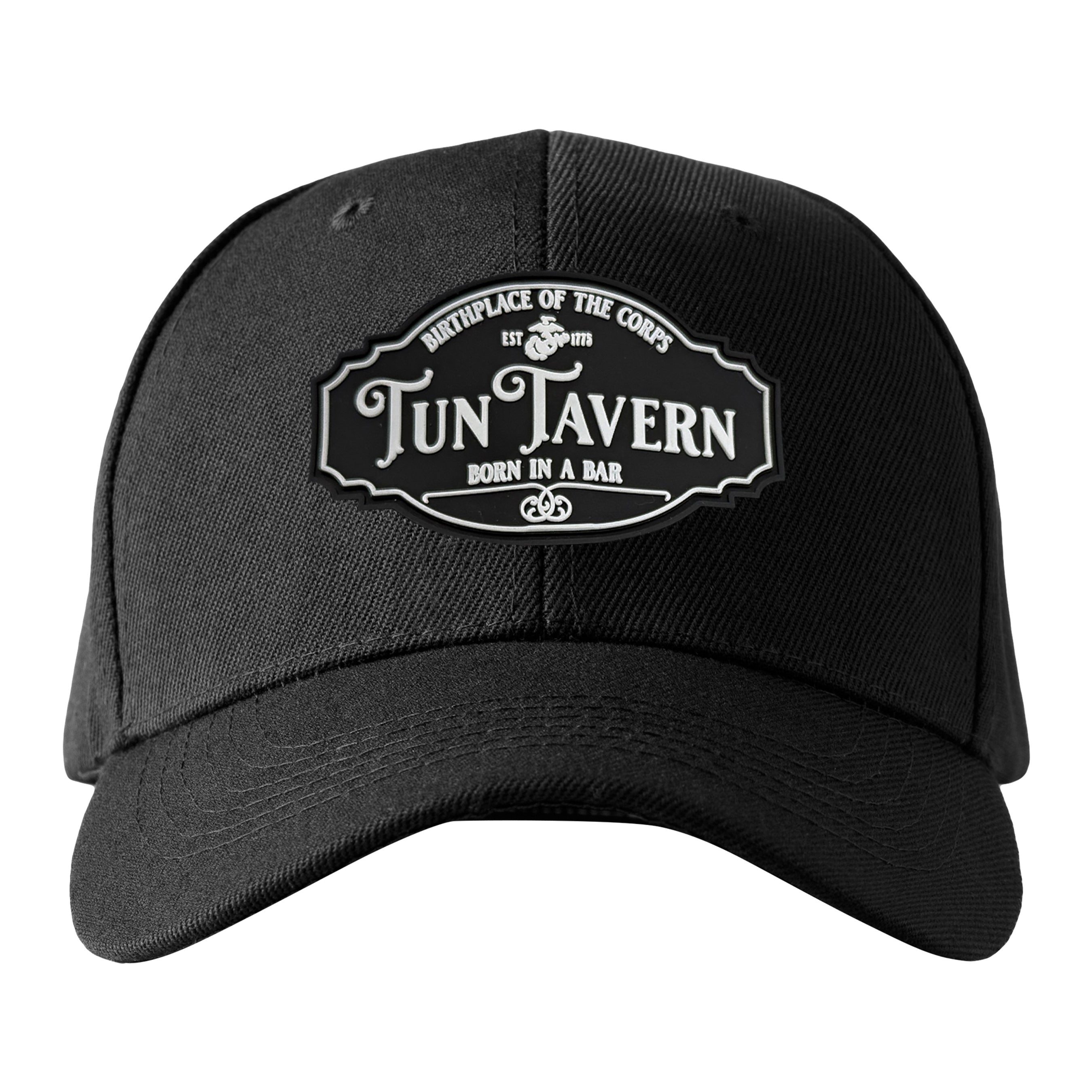 Marines Tun Tavern Rubber Patch Hat <br> Flexible Fit USMC Cover