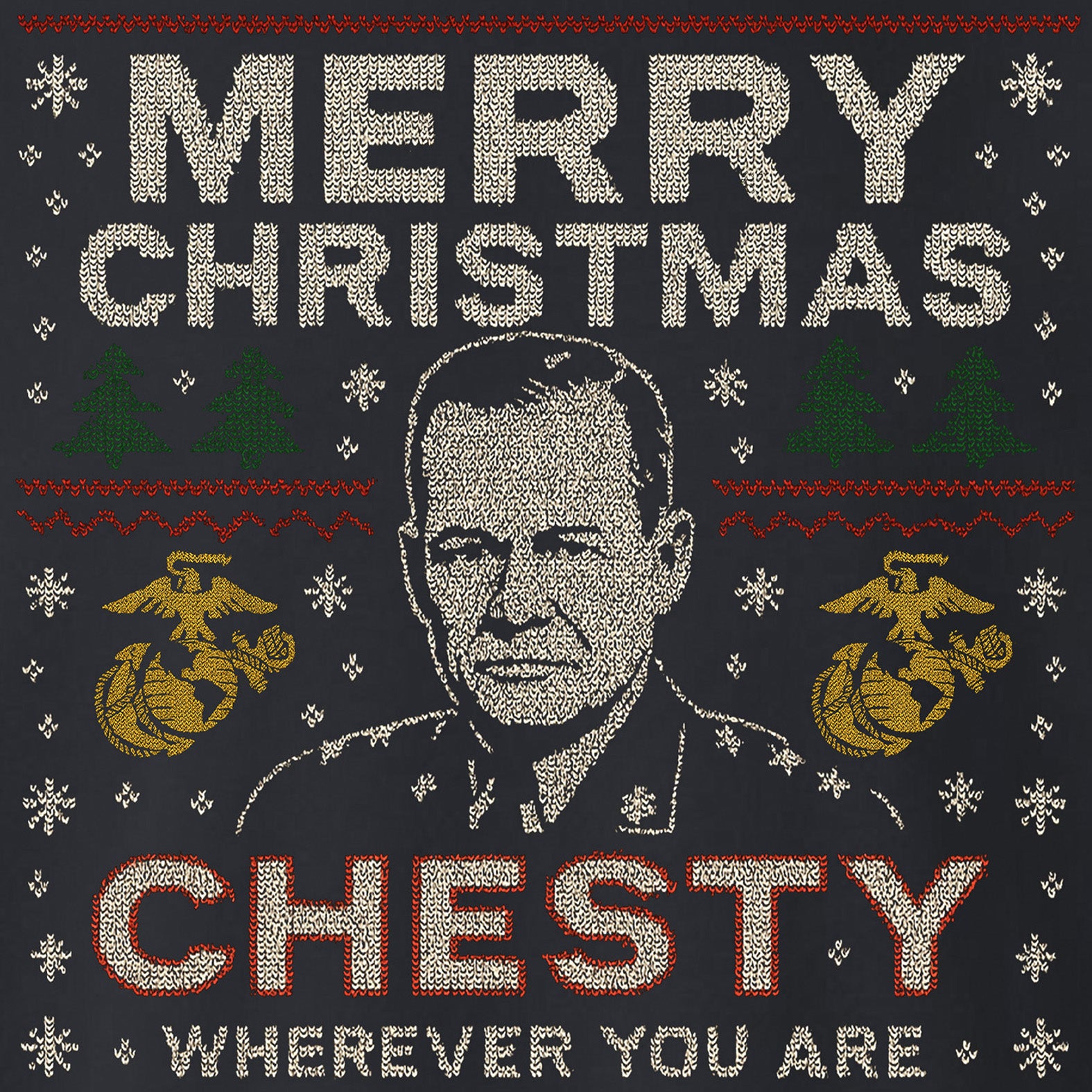 USMC Merry Christmas Chesty “Sweater Style” Sweatshirt