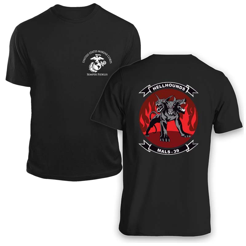 MALS-39 USMC Unit T-Shirt (Hellhounds Version)