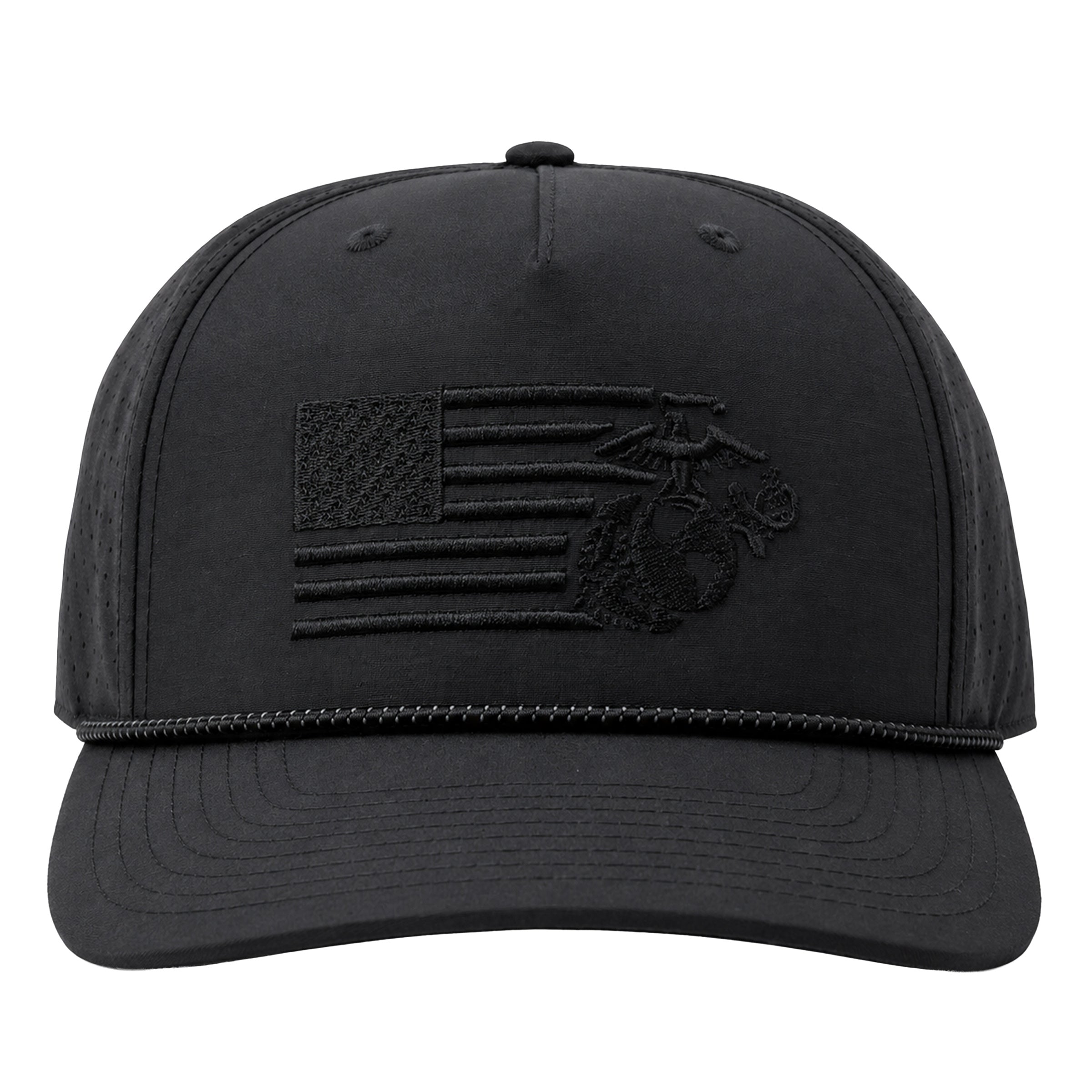 USMC Blackout Flag & EGA Embroidered Performance Rope Cap