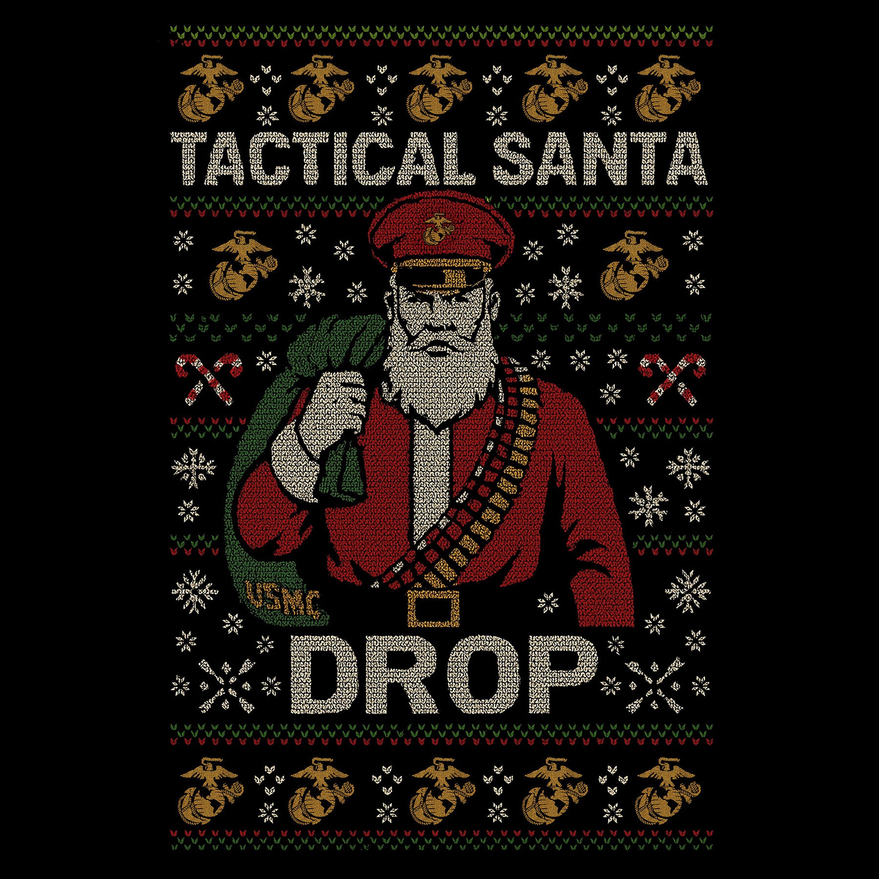 Marines Christmas Tactical Santa Drop “Sweater Style” Sweatshirt