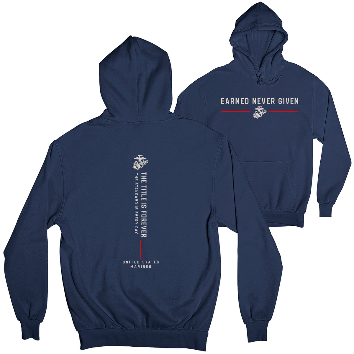 USMC The Title Is Earned Never Given Hoodie